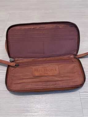 Free People Vegan Chocolate Brown Zip Wallet